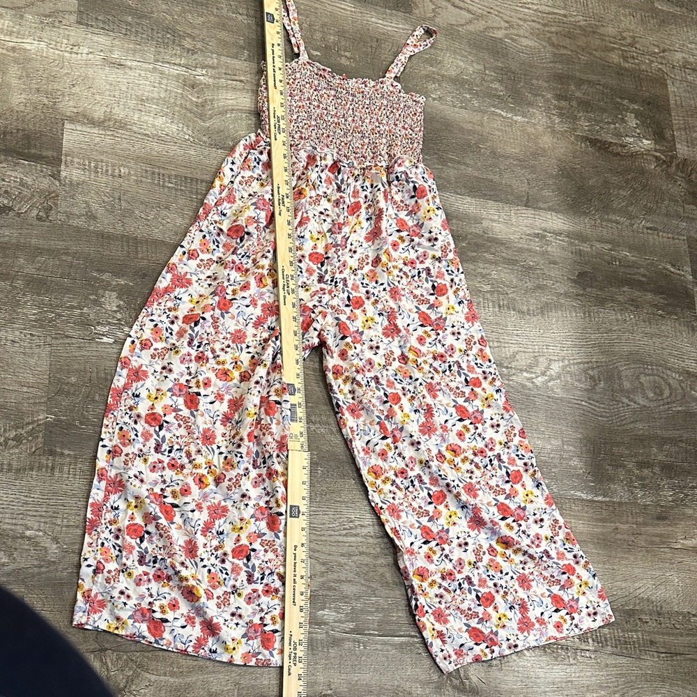 Mi Ami Women's Medium Flocked Multicolor Floral Jumpsuit - Picture 8 of 11
